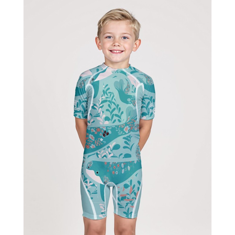 UPF 80  Swim suit → WHALES