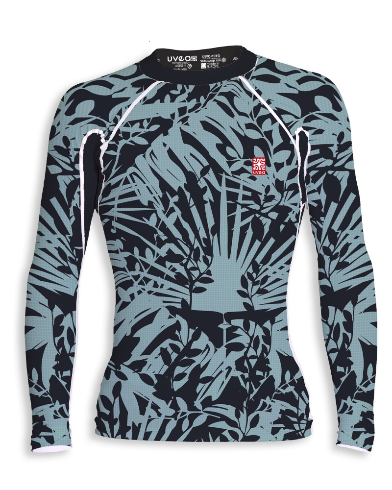 Rashguard - FEUILLEJUNGLE-col rond-UVEA