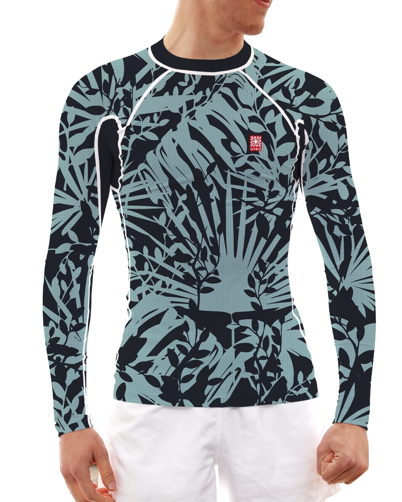 Rashguard - FEUILLEJUNGLE-col rond-UVEA