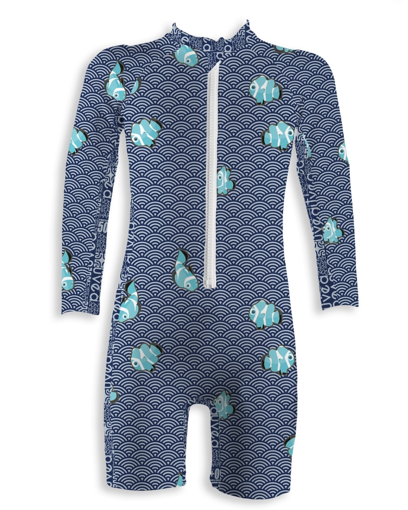 copy of UPF 50+, sunsuit Grey clown-UV  SUNSUITS UPF 50+-UVEA