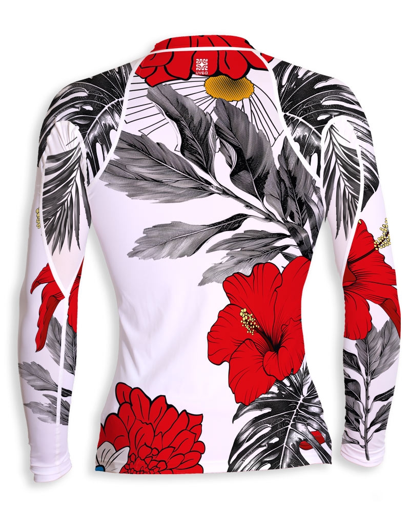 Rashguard - Redflower-col rond-UVEA